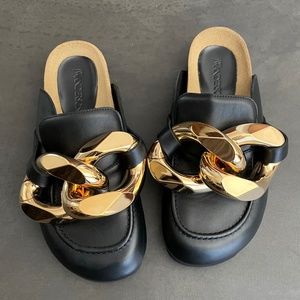 JW Anderson - Black with Gold Chain Loafer